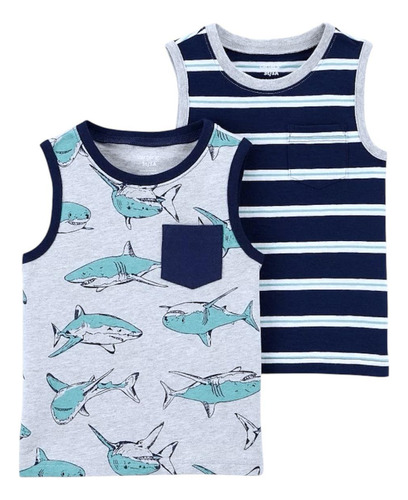Conjunto Carters Menino Bebê Camiseta Original Algodão 2 Pcs