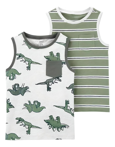 Camiseta Carters Menino Conjunto 2 Peças Regata 100% Algodão