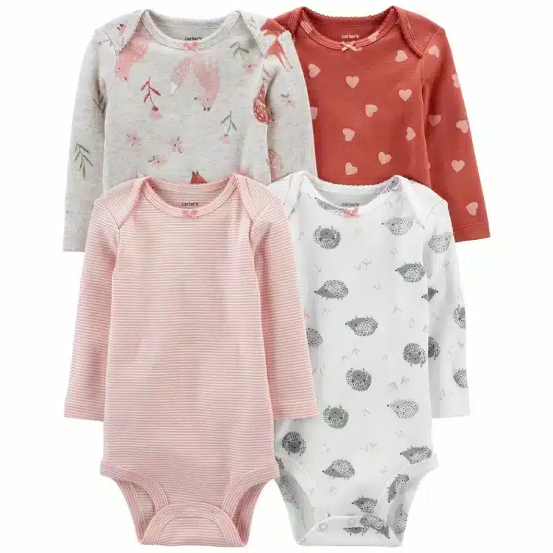 Kit Body Carters Bebe Manga Longa Importado Eua 4 Pecas